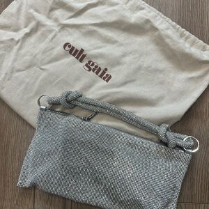 Cult Gaia Metallic Silver Clutch